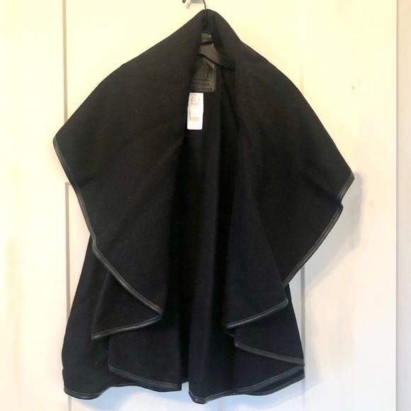 New Roots womens wool circle outer vest coat jacket S black midnight blue Small - Picture 2 of 6